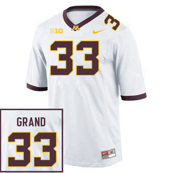 Men #33 Max Grand Minnesota Golden Gophers College Football Jerseys Sale-White